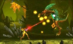 Samus enfrentando a un Metroid Zeta msr