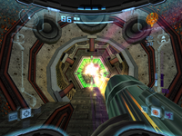 Samus firing Super Missile MP2