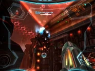 Samus sees the Phazon Harvester Drone.