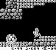 The Metroid larva molting in Phase 1