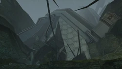 Fragata Orpheon estrellada en la superficie de Tallon.