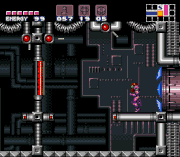 Passing through the first Zebetite in Mother Brain's chamber