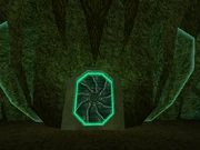 Door to the dropdown chamber.