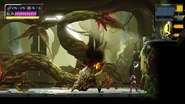 Metroid Dread bark-covered enemy.png (1.36 MB) A Bigkran-X in front of a Planteater.