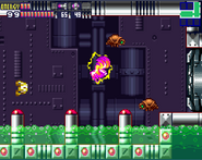 The Screw Attack's obliteration effect in Metroid Fusion