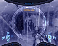 Biohazard Containment bottom floor area as viewed by the X-Ray Visor (via hacking).