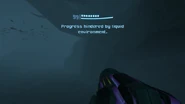 Phendrana's Edge Screenshot (46).png (516 KB) Message when underwater without the Gravity Suit. (Metroid Prime)