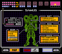 Super Metroid Inventory Screen