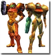 Comparison between the original model of the suit and the final one. Interestingly, the former seems more realistically-proportioned.
