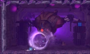 The Diggernaut attempts to suck Samus in.