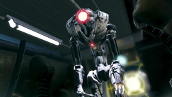 E.M.M.I. approaching Samus closeup