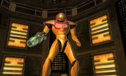 Samus is left with the Power Suit.