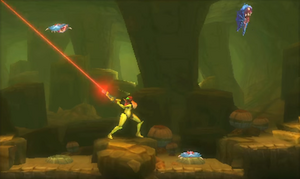 Metroid Samus Returns - Samus fighting creatures 2