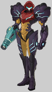 Artwork of the Gravity Suit from Metroid: Samus Returns.