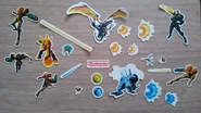 Metroid magnets offered by ONM. They depict Samus Aran, Spire, a Tallon Metroid, two Parasites, the Morph Ball, the Sheegoth, Meta Ridley, a War Wasp and Weavel, as well as the magazine's logo and fire and ice projectiles.