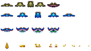 Sprites for the Choot in Super Metroid (top) and Metroid Fusion (bottom)