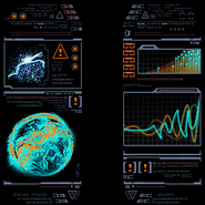 Scan images of Phaaze, from the Phazon Creatures section of the Logbook.