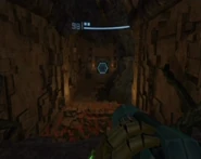 The room as seen from the higher door