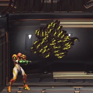 A swarm of Yojimbees aim themselves at Samus