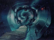 Metallic hallway and door