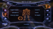 Pantalla de Samus en el Inventario de Metroid Prime 3: Corruption
