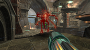 Samus battles a 