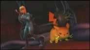 Samus with Pikachu in Adventure Mode: The Subspace Emissary.