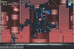 Samus luchando contra Ridley-X.