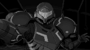 Samus in the game's introduction sequence.