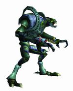 A wounded Space Pirate from Metroid Prime