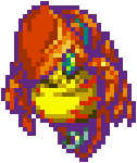 Front facing sprite of an X infected Evir from Metroid Fusion.