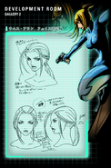 Samus's face and hair design.