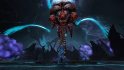 Самус сражается с Aurora Unit 313 в Святилище.