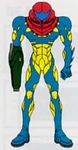 Рисунок Костюма-Сплава из руководства Metroid Fusion.
