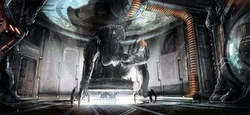 Концепт-арт комнаты с Шаром-пауком из разблокируемоцй галереи Metroid Prime 3: Corruption.