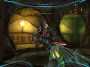 An Armored Pirate with energy scythe ready.