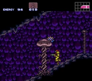 An unusually tall mushroom-like platform