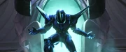 Sylux emerges from the pod, in Metroid Prime 4: Beyond.
