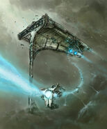 "The designs of these ships inspired the Galactic Federation fleet in Metroid Prime 3.[2]
