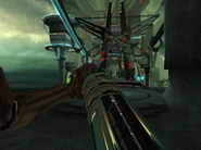 Echoes Samus Idle Stretched Arm.png (821 KB) Alternate Arm Cannon calibration seen in Echoes (her left arm is stretched further, calibrating the tip of the Arm Cannon).