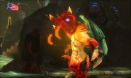 Arachnus roaring as it dies after being hit by a Missile in Samus Returns