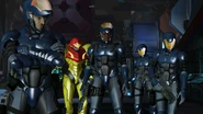 Anthony y Samus con los demas soldados.