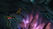 Queen Metroid crystals Room MW Bioweapon Research Centre HD.jpg (791 KB) Samus watches the Queen sprout more crystals.