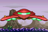 The Starship landing in Crateria Metroid: Zero Mission
