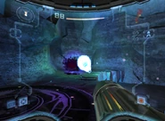 The Phazon bullets being fired outside of their intended area in Echoes via hacking.