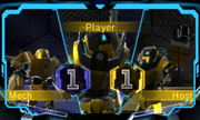 A team of Blast Ball mechs, with an AI player on the left.