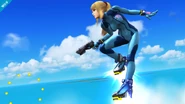 A frame of Zero Suit Samus' midair jump