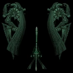 Декоративная голограмма с двумя Паровыми Лордами, размещенная над дверями, ведущими к зданию с Бараками Пароботов.