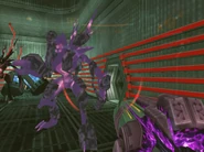Samus inbounds, making contact with the Dark Pirate Troopers (via hacking).