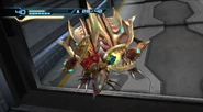 Samus rips the Asborean worm out of its shell.